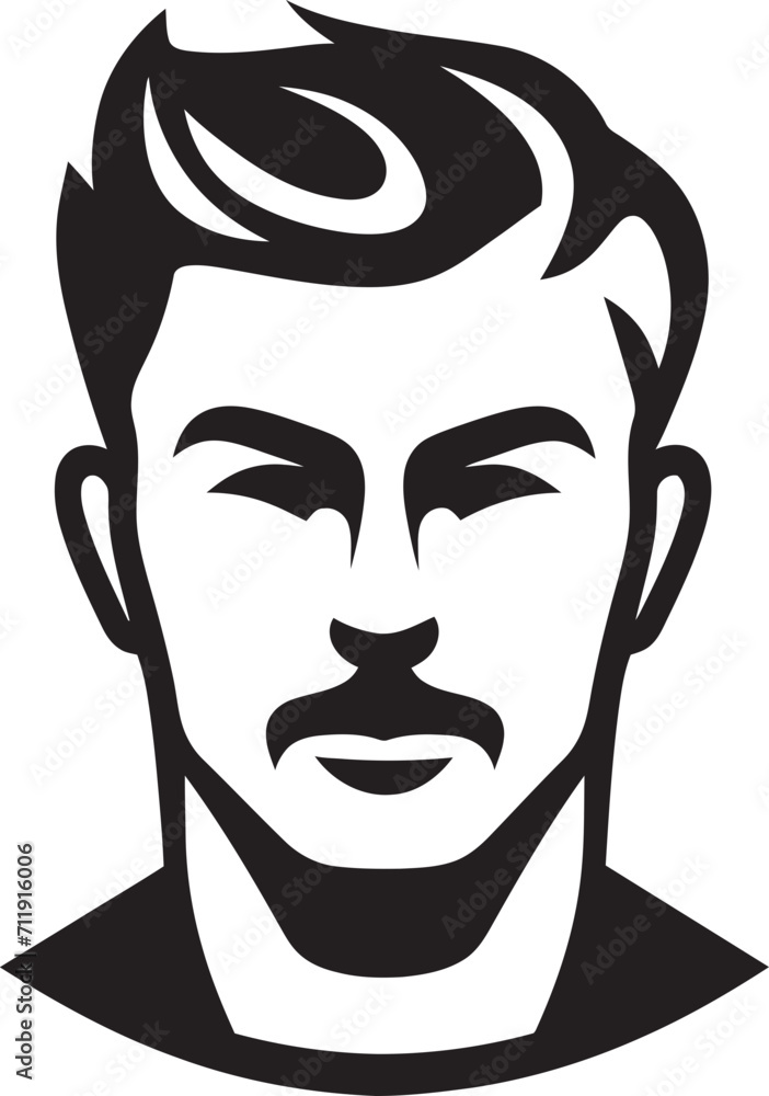 Timeless Trademark Badge Classic Male Face Vector Icon for Iconic Branding Timeless Trademark Badge Classic Male Face Vector Icon for Iconic Branding