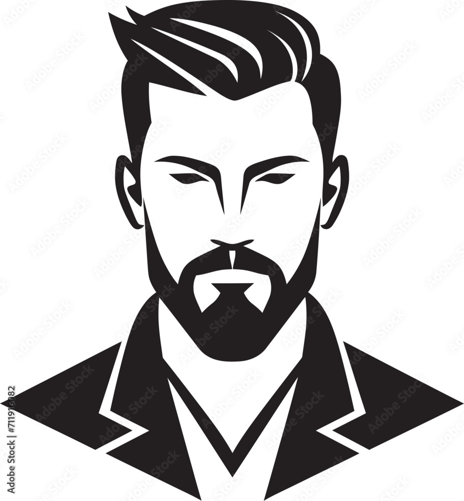 Dynamic Dexterity Badge Agile Male Face Logo Design for Vibrant Energy 