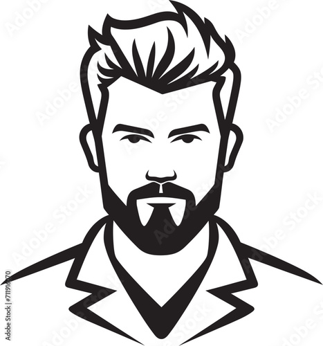 Chiseled Charm Insignia Attractive Male Face Icon in Striking Detail 