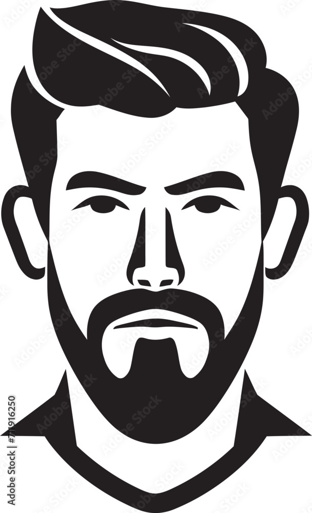 Artistic Allure Crest Creative Male Face Logo Design in Captivating Detail Artistic Allure Crest Creative Male Face Logo Design in Captivating Detail