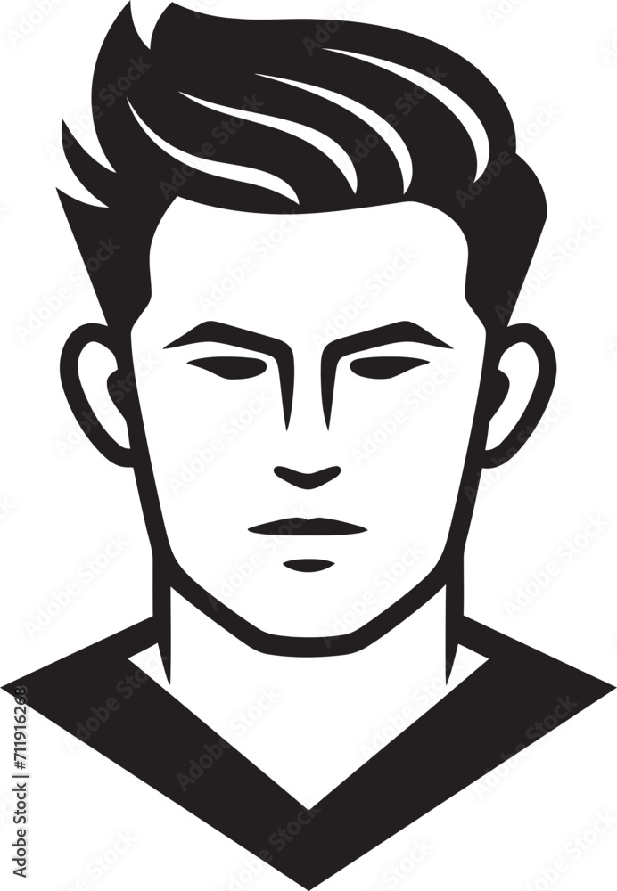 Refined Visage Insignia Vector Logo for Sophisticated Male Face Icon 