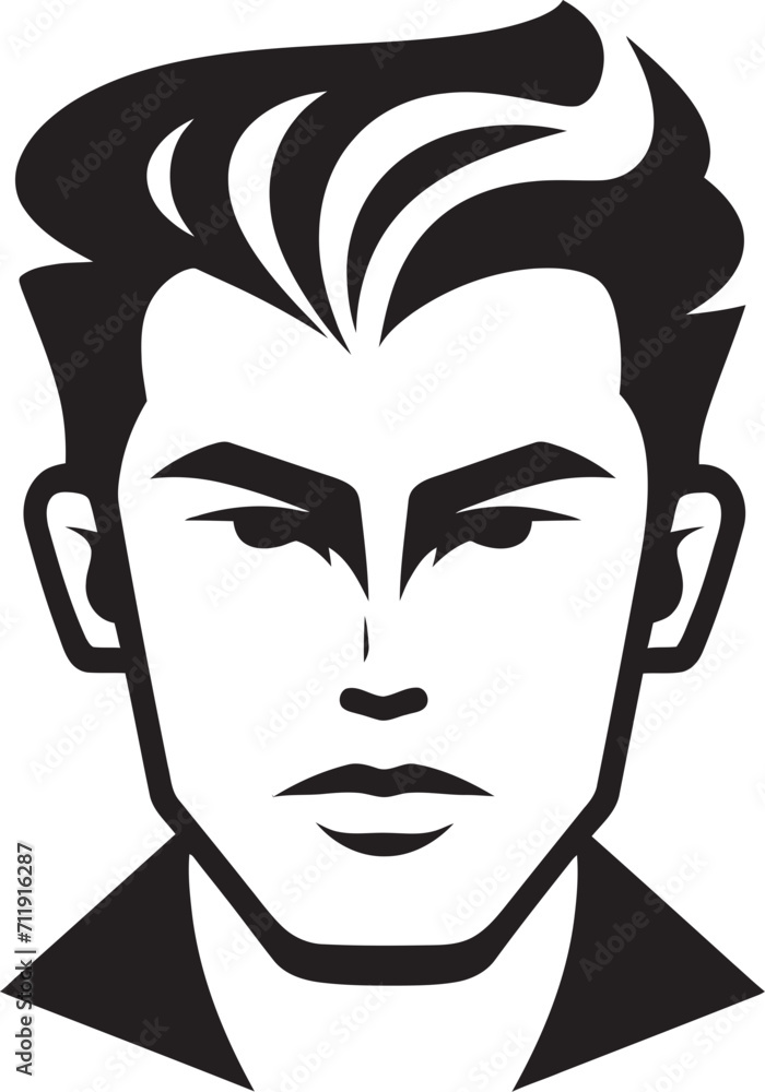 Artistic Allure Crest Creative Male Face Logo Design in Captivating Detail 