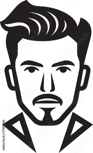 Genteel Gaze Insignia Elegant Male Face Icon with Refined Features 
