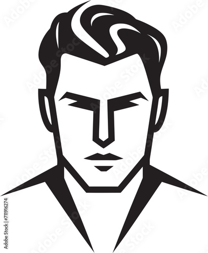 Chiseled Charm Insignia Attractive Male Face Icon in Striking Detail 