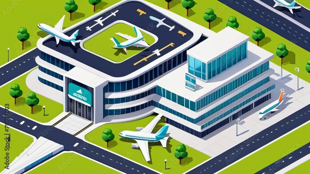 airport isometric ai generated