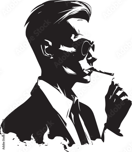 Classic Cigarette Badge Timeless Panache for Smoking Skeleton Logo 