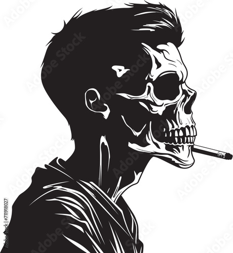 Refined Relic Insignia Vintage Vibes in Smoking Skeleton Design 