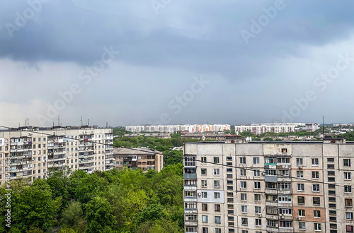 Cityscape from above on an apartment building in Kharkov, Ukraine © Viktoriia