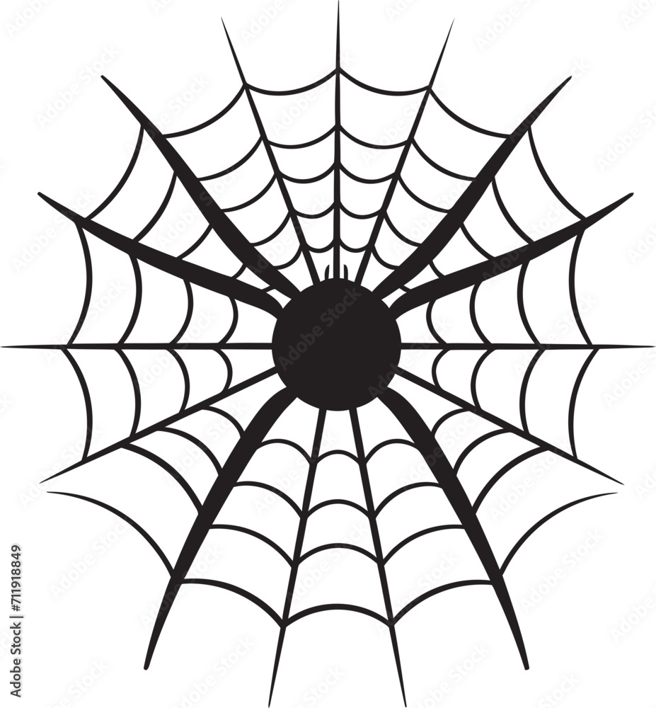 Obraz premium Eight Legged Majesty Insignia Elegant Spider and Web Vector for Graceful Design 