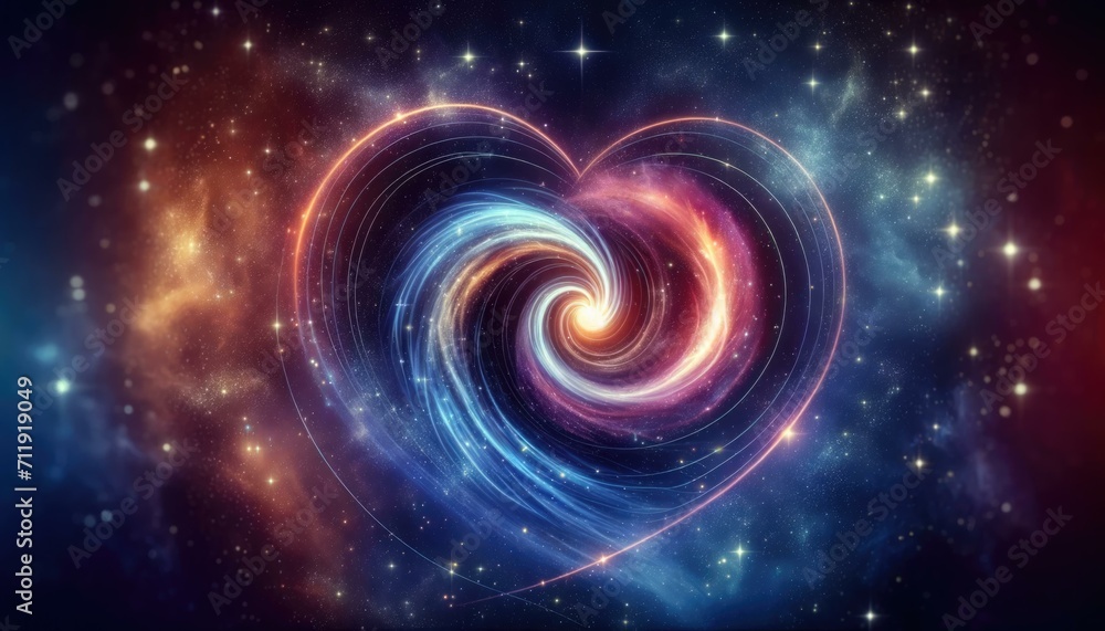 Galactic Heart Nebula, Cosmic Love Concept Galactic Heart Nebula, Cosmic Love Concept