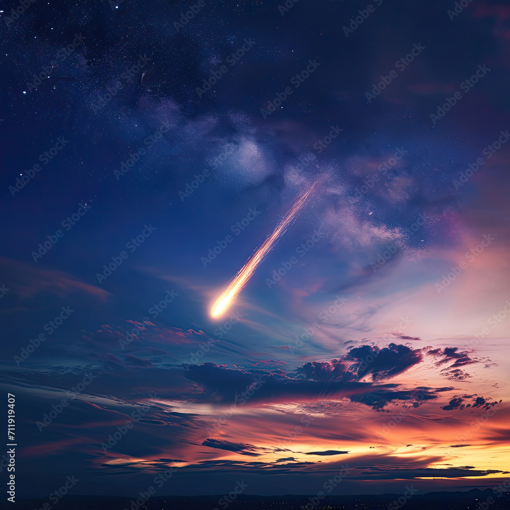 The Meteor Darting Through the Twilight Sky The Meteor Darting Through the Twilight Sky
