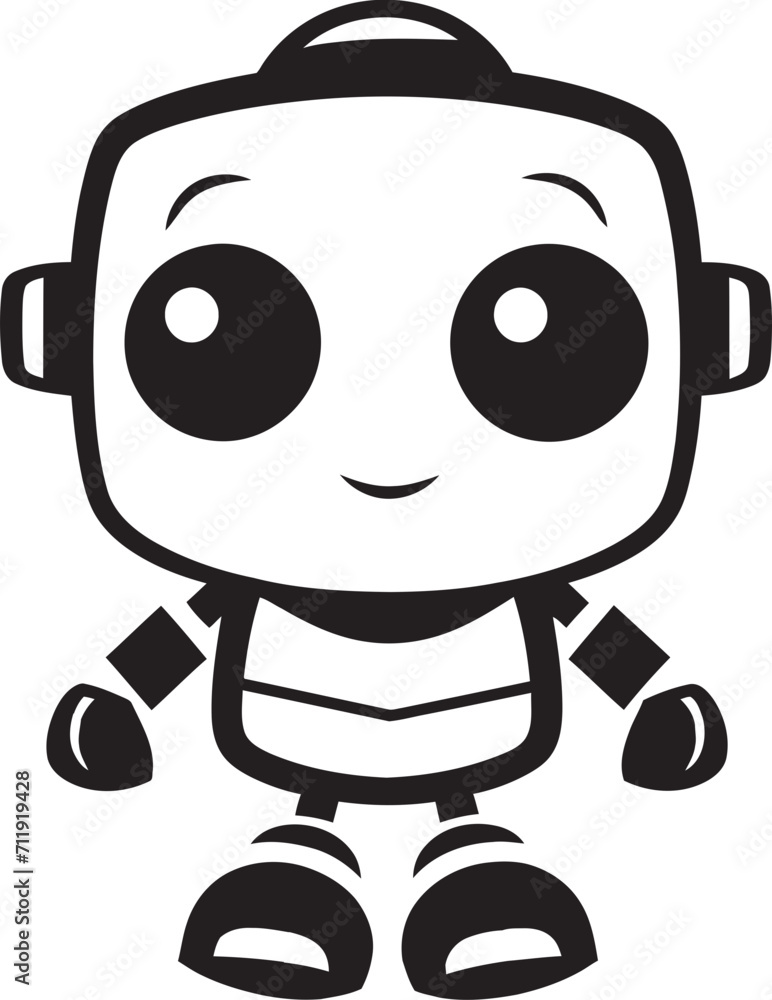 Digi Buddy Insignia Adorable Robot Logo for Digital Connections 
