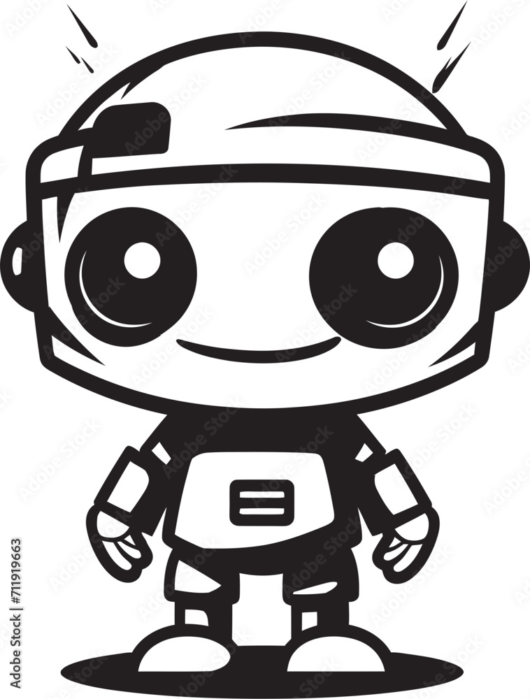 Digi Buddy Crest Small and Cute Robot Chatbot Design for Digital Connections 