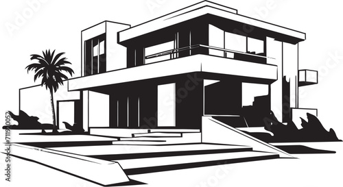 Villa Vista Crest Elegant Modern Villa Logo for Panoramic Views 