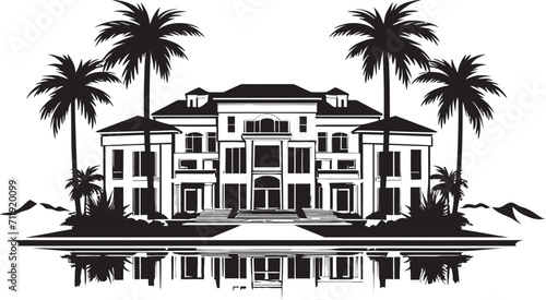 Futuristic Dwelling Badge Elegant Modern Villa Icon in Stylish Design 