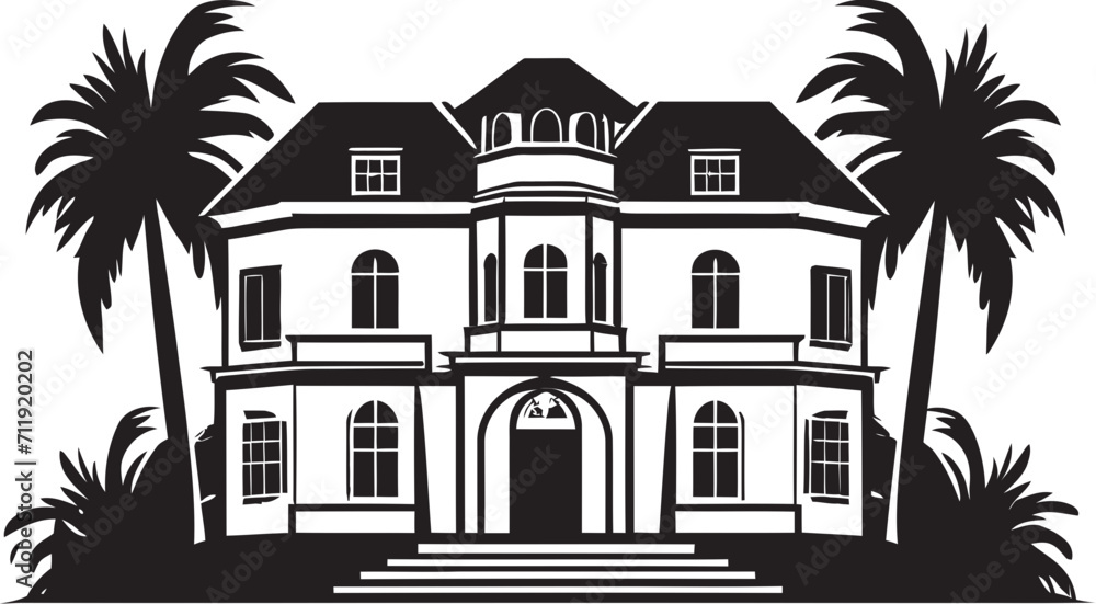 Sky High Residences Badge Panoramic View Logo of a Modern Villa Sky High Residences Badge Panoramic View Logo of a Modern Villa