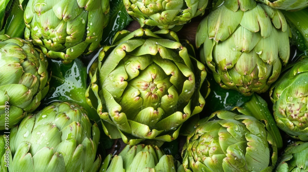 Fresh green artichokes, Vegetables backdrop Fresh green artichokes, Vegetables backdrop