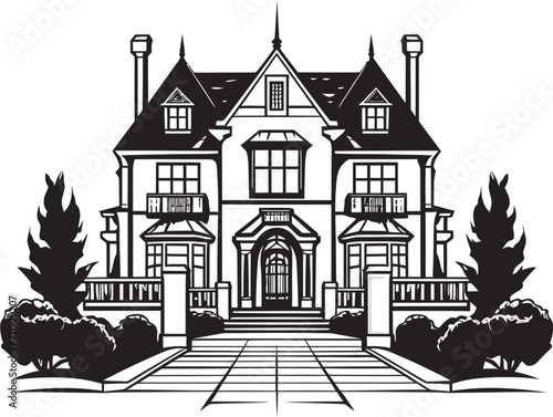 Villa Verve Insignia Iconic Logo Featuring Modern Villa Icon 