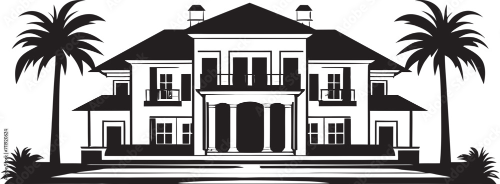 Elegance Residences Crest Sleek Logo Featuring Modern Villa Silhouette 