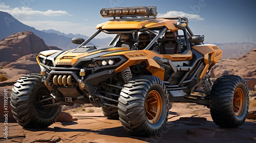 An all-terrain vehicle for driving in the desert
