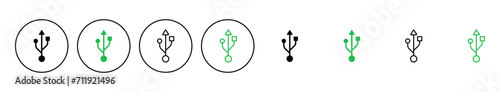 Usb icon set. Flash disk icon vector