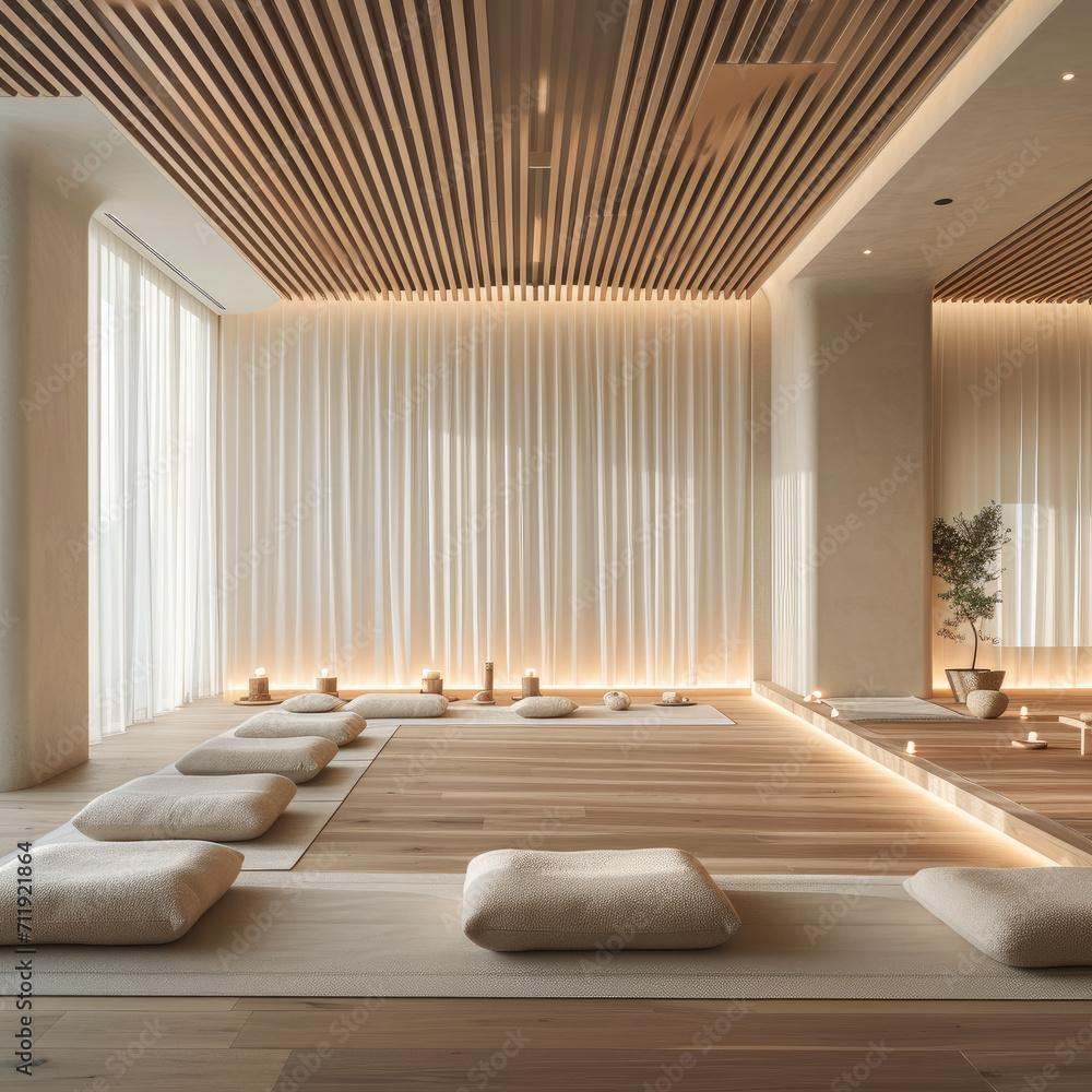Fototapeta premium Serene Yoga Studio: Peaceful and Calming