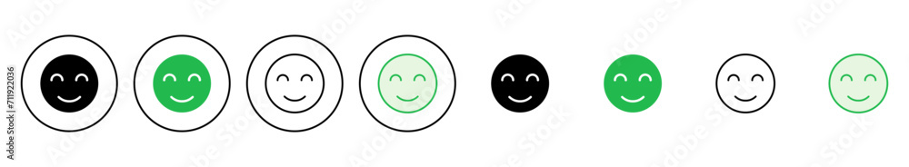 Fototapeta premium smile icon set. smile emoticon icon. feedback