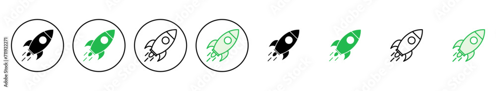 Fototapeta premium Rocket icon set. Startup icon vector.