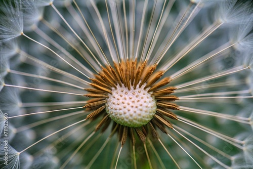 Dandelion (Taraxacum officinale) with feather crown, close-up, composite flower, dandelion with seed photo