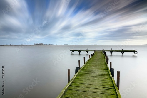 Wallpaper Mural Jetty in Olgahafen on Lake Duemmer, jetty, weather, clouds, expanse, storm, long exposure, Duemmerlohhausen, Lower Saxony, Germany, Europe Torontodigital.ca