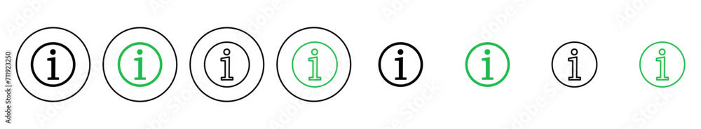 Info sign icon set. about us icon vector. Faq icon Info sign icon set. about us icon vector. Faq icon