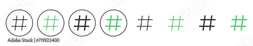 Hashtag icon set. hashtag symbol