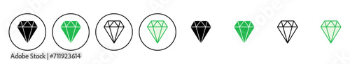 Diamond icon set. diamond gems vector icon.