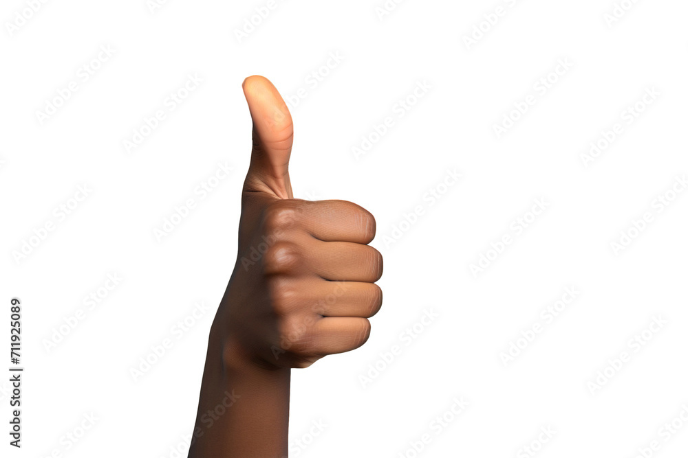 Hand showing thumb up sign isolated on transparent background Hand showing thumb up sign isolated on transparent background