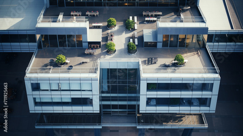Top view of a modern office building. © StockHaven