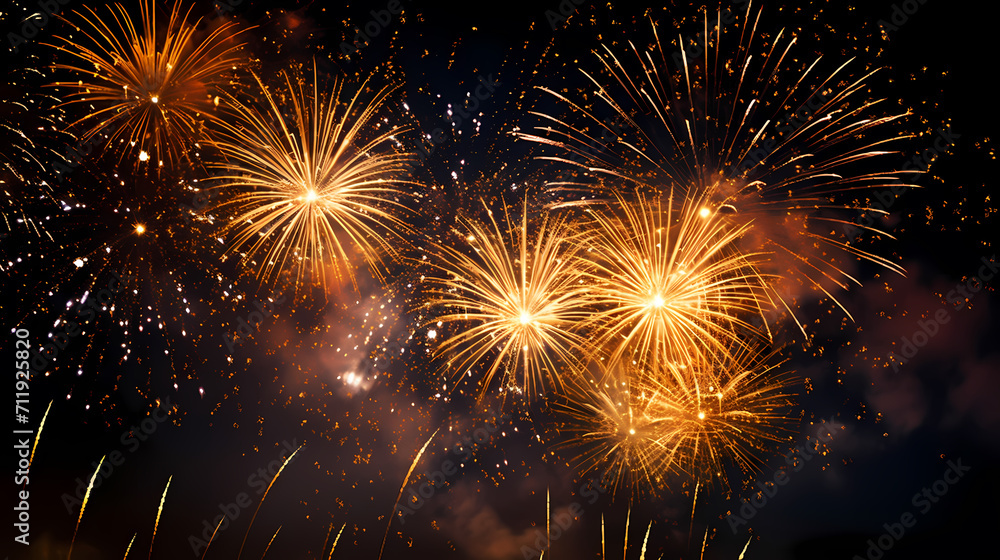 Beautiful fireworks background at night for holiday decoration Beautiful fireworks background at night for holiday decoration