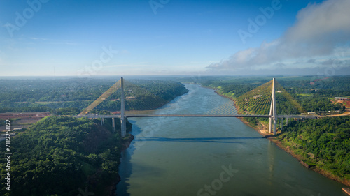 Integration Bridge at the Triple Frontier. Brazil, Argentina and Paraguay.