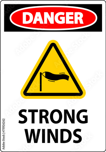 Water Safety Sign Danger - Strong Winds