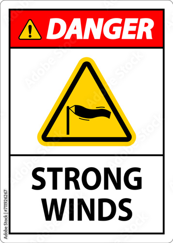Water Safety Sign Danger - Strong Winds