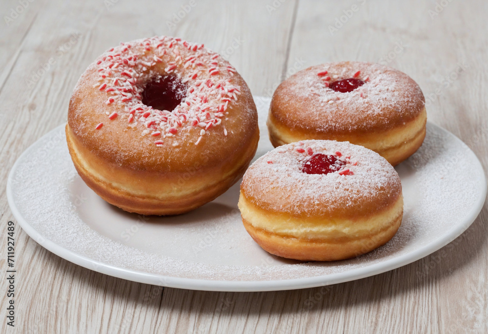 Homemade Berliner Donuts with Raspberry Jam