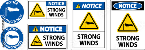 Water Safety Sign Notice - Strong Winds