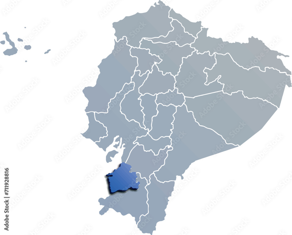 EL ORO DEPARTMENT MAP PROVINCE OF ECUADOR 3D ISOMETRIC MAP