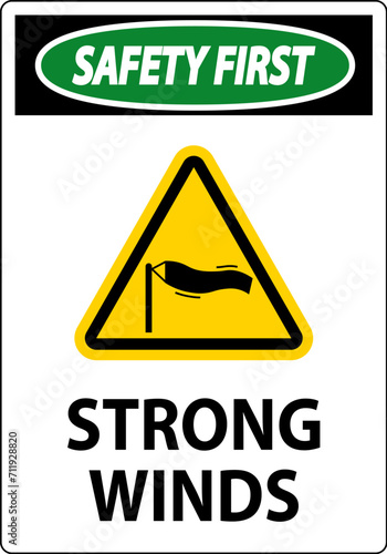 Water Safety First Sign - Strong Winds