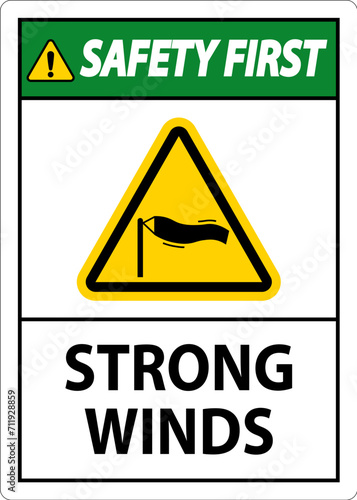 Water Safety First Sign - Strong Winds