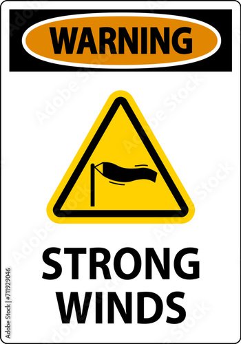 Water Safety Sign Warning - Strong Winds