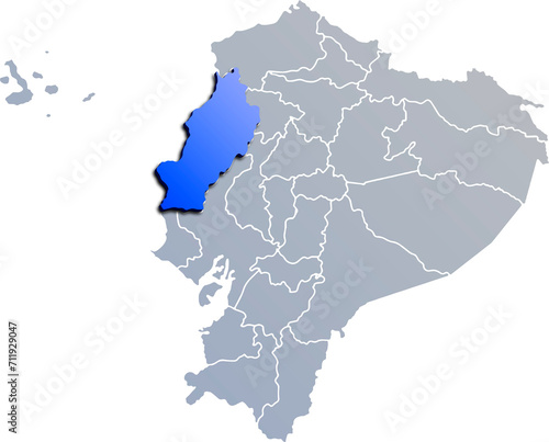 MANAB   DEPARTMENT MAP PROVINCE OF ECUADOR 3D ISOMETRIC MAP