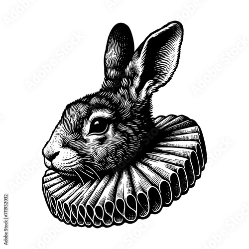 elegant rabbit victorian vintage illustration