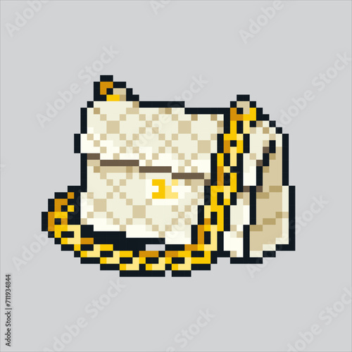 Pixel art illustration Woman Bag. Pixelated Female Bag. Woman Female Fashion Bag
pixelated for the pixel art game and icon for website and video game. old school retro.