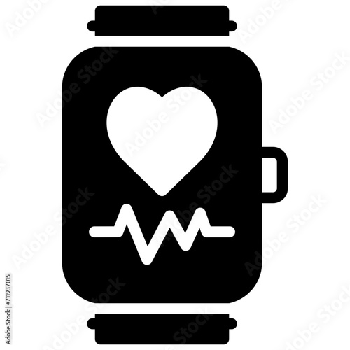 heart rate icon illustration design with solid