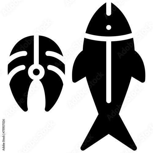 fish icon illustration design with solid